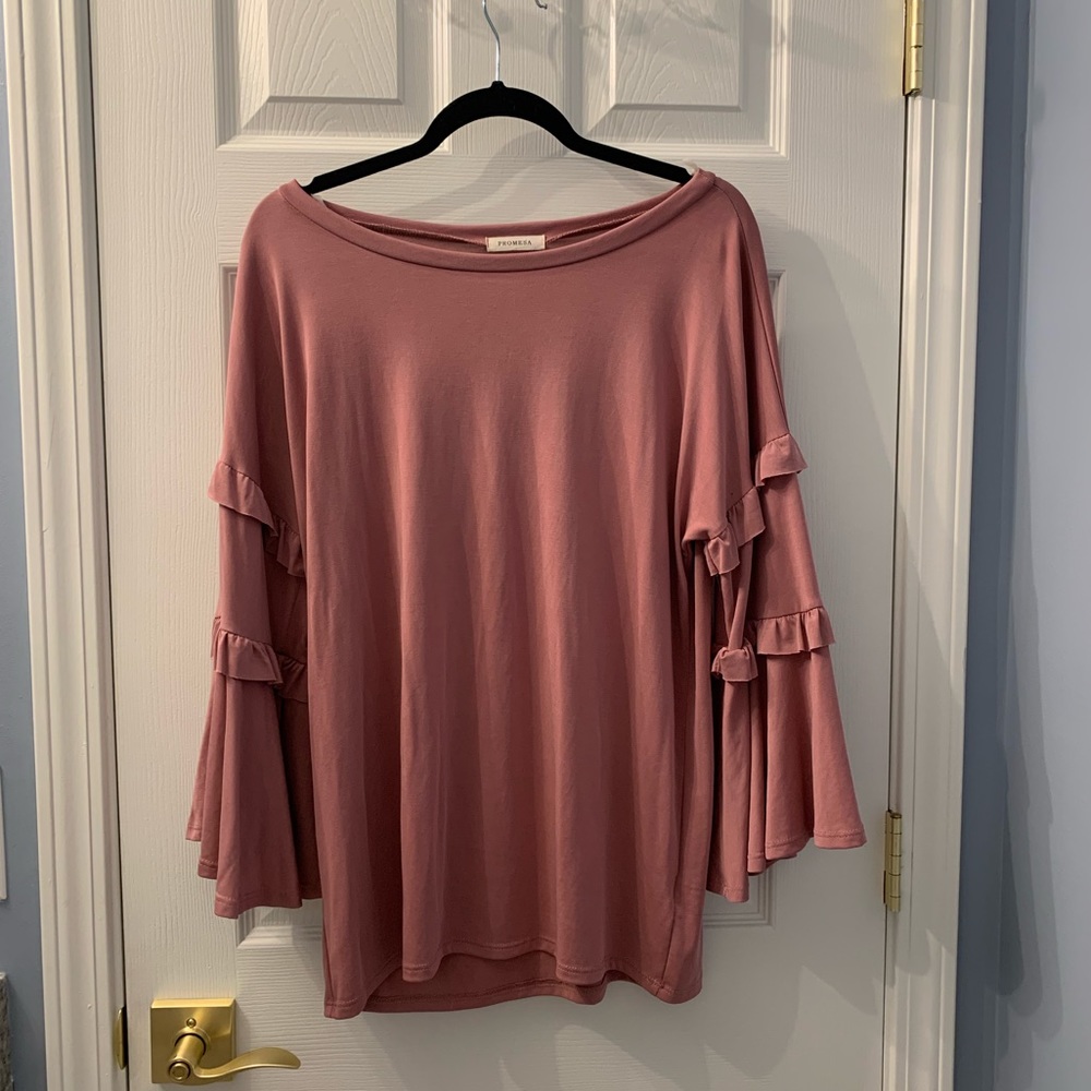 Promesa Bell-Sleeve with Ruffles Top - large